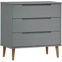 vidaXL Kommode Molde 80x40x80 Cm Massivt Fyrretræ - Grå