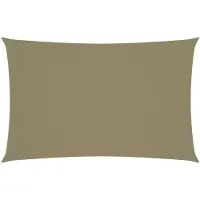 vidaXL solsejl 4x7 m rektangulær oxfordstof beige