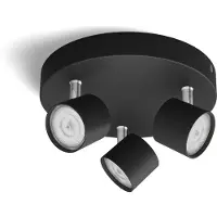 Philips Star lofts-/vægspot, 3x, Indbygget lysplade, Ikke-udskiftelig pære(r), LED, 2700 K, 1500 lm, Sort