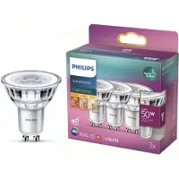 Philips SceneSwitch - LED-spot lyspære - GU10 - 1.5/3.5/4.8 W (tilsvarende 50 W) - klasse F - varm hvid/flammelys - 2200/2500/2700 K (pakke med 3)
