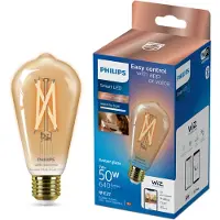 Philips Smart - LED-filament-lyspære - form: ST64 - E27 - 7 W (tilsvarende 50 W) - klasse F - varmt til køligt hvidt lys - 2000-5000 K - ravgul