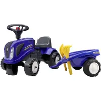 Falk Traktor med trailer, rive og skovl Baby New Holland
