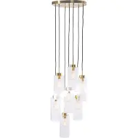 QAZQA Art Deco Pendellampe guld med glas 7-lys - Laura