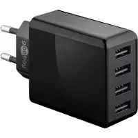 Goobay USB oplader 30W med 4xUSB - Sort