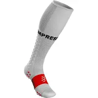 Compressport - Trail running tøj - Full Socks Run White til Unisex - Størrelse 39-41 - Hvid