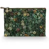 Pip studio Charly Cosmetic Flat Pouch Medium Tutti i Fiori Green 24x15.5x1cm