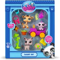 Littlest Pet Shop Safari Play Pack - Gen 7 Kledyr #53 #54 #55 Autentisk LPS Bobble Head Figur Samlerobjekt Fantasilegetj Dyr Kidults Piger Dren