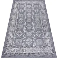 Rugsx Sisaltæppe SISAL SION Ramme, ornament, vasket 2832 fladvævning blå / lyserød / ecru 80x150 cm