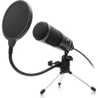 Mtp Products Niceboy Voice Kondensator Mikrofon med Stativ og Pop Filter