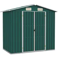 vidaXL haveskur 205x129x183 cm galvaniseret stål grøn