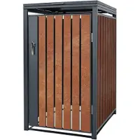 ML-Design Affaldsbeholderboks til 1 beholder; 240L; 68x80x116;3 cm; Antracit-rustoptik; Stål/Cortenstål; Låsbar affaldsbeholderbeklædning med
