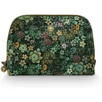 Pip studio Coby Cosmetic Bag Triangle Medium Tutti i Fiori Green 24/17x16.5x8cm