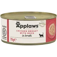 Applaws Økonomipakke: 24 x 70 g i bouillon - Kyllingebryst & And