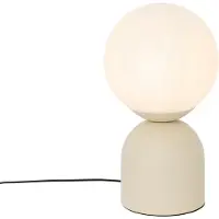 QAZQA Hotel Chic Bordlampe Beige med Opal Glas - Pallon Trend