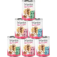 Briantos Økonomipakke: 24 x 415 g Bidder i sauce - Mix: Okse, Laks & Lam