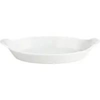 Pillivuyt serveringstallerken, oval, hvid 28x16 cm