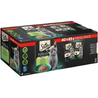 Sheba Wet Kitten Food udvalg af smagsvarianter i sauce 85 g x 40 stk