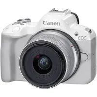 Canon EOS R50 Mirrorless Vlogging Camera (White) W/RF-S18-45mm F4.5-6.3 är STM-lins 24.2 MP 4K Videoämne Detektering och spårning Kompakt smartte
