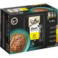 Sheba Økonomipakke: 144 x 85 g portionsposer - Sauce Collection (And, Kylling, Fjerkræ, Kalkun)