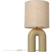 QAZQA Design bordlampe beige med linieskærm beige - Lotti