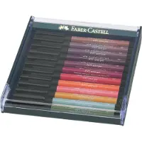 Faber-Castell PITT Artist Pen Earth tones - Børstepen - permanent - assorterede farver - indienblæk (pakke med 12)