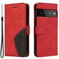 Mtp Products Bi-Color Series Google Pixel 6 Etui med Pung - Rød