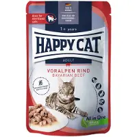 Happy Cat Økonomipakke: 48 x 85 g Kød i Sovs portionspose - Okse