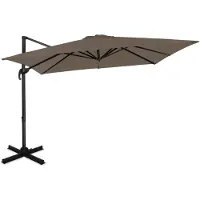 Vonroc Premium Parasol Pisogne 300x300cm | Aluminium | 360° | Inkl krydsfod og overtræk - vierkantet | Taupe