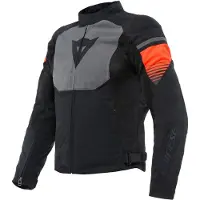 Dainese Air Fast Tekstiljakke Sort/Grå/Neon-rød 52