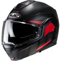HJC i100 Beis MC1SF Klaphjelm Mat/Sort/Rød XS