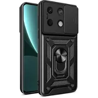 Mtp Products Xiaomi Redmi Note 13 Roterende Ring Hybrid Cover med Kameraskjold - Sort