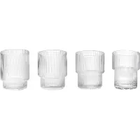 Ferm Living Ripple glas small 6 cl 4-pak Klar
