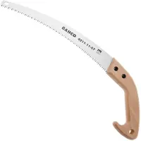 Bahco Lenkta geležtė, tvirta, patogi rankena. Grūdinti dantys. Geležtės ilgis 280 mm.