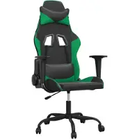vidaXL gamingstol kunstlæder sort og grøn