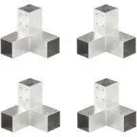 vidaXL stolpebeslag Y-form 4 stk. 71x71 mm galvaniseret metal