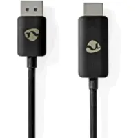 Nedis Ccgb37108bk18 Displayport Han Til Hdmi Han Adapterkabel 8k Nikkelbelagt Tpe 1.8 M 30hz
