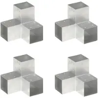 vidaXL stolpebeslag Y-form 4 stk. 101x101 mm galvaniseret metal