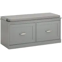 SoBuy Skobænk med 2 skuffer Lysegrå 100x48x38 cm