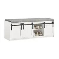 SoBuy Skobænk Hvid 120 cm - FSR133-W