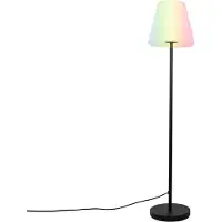 QAZQA Smart gulvlampe sort med hvid skærm 35 cm IP65 inkl. WiFi A60 - Virginia