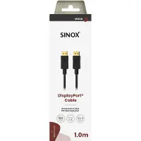 Sinox DisplayPort kabel. 1m. Sort