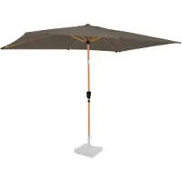 Vonroc Premium Stang Parasol Rapallo 200x300cm | UV 50+ | Rektangulær & tiltbart | Inkl. overtræk | Trælook | Taupe