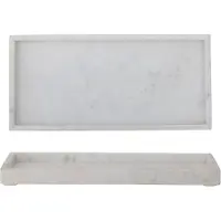 Bloomingville Majsa dekorationsbakke 18x38 cm White marble