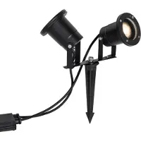 QAZQA Moderne havespot sort inkl. ledning og stik 150cm 2-lys IP65 - Basic