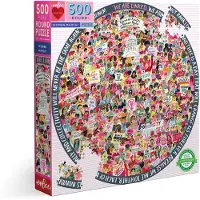 Eeboo : Stykke og k?rlighedskvinder march! 500 stykke rundt om cirkelpuslespil for voksne og familier blanke robuste stykker og minimalt puslespil