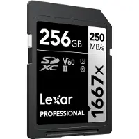 Lexar Professional - Flashhukommelseskort - 256 GB - Video Class V60 / UHS-II U3 / Class10 - 1667x - SDXC UHS-II