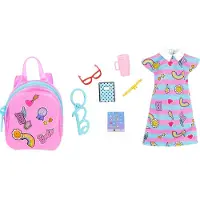 Barbie t?j deluxe clip-on taske med skolet?j og fem tema tilbeh?r til dukker