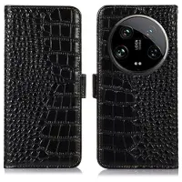 Mtp Products Xiaomi 14 Ultra Crocodile Series Læderpung med RFID - Sort