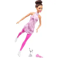 Barbie Careers Fashion Doll & Accessories Brunette i aftageligt lyser?dt skate -t?j med sk?jter og trof?