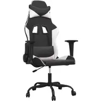 vidaXL gamingstol med massagefunktion kunstlæder sort og hvid